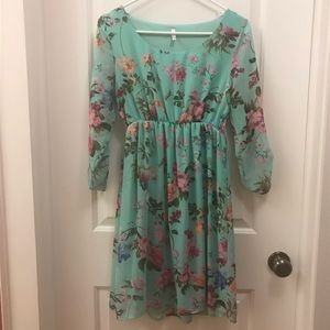 Mint floral maternity dress